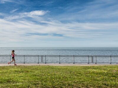 a girl running