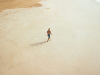 walking on the beach