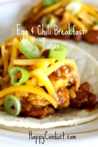 chili and egg tacos